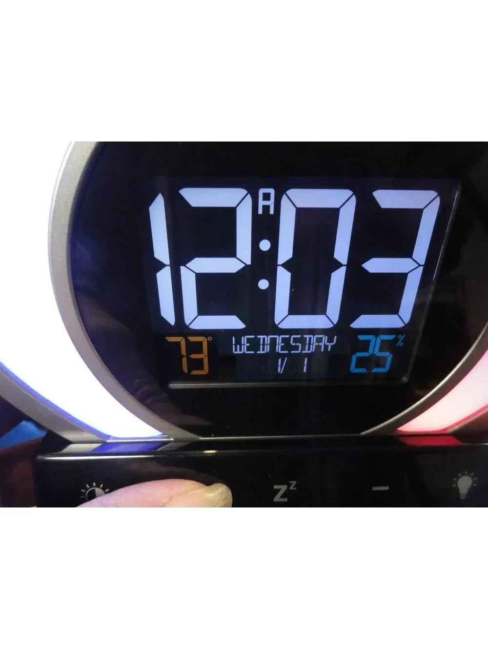 La Crosse, Soluna Mood Light Alarm Clock | Indoor Temperature Humidity Calendar